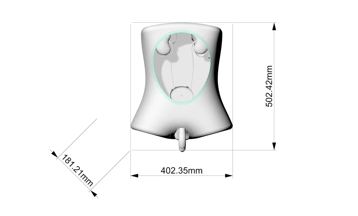 Detail view of the US-M001 urinary training model